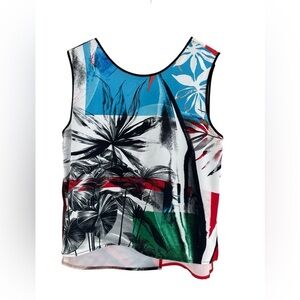 Clover Canyon Split back tank top triopical floral